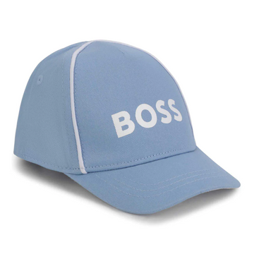 Hugo Boss Kid's Baseball Logo Fitted Cap - Color: Pale Blue - Kids Premium Clothing -