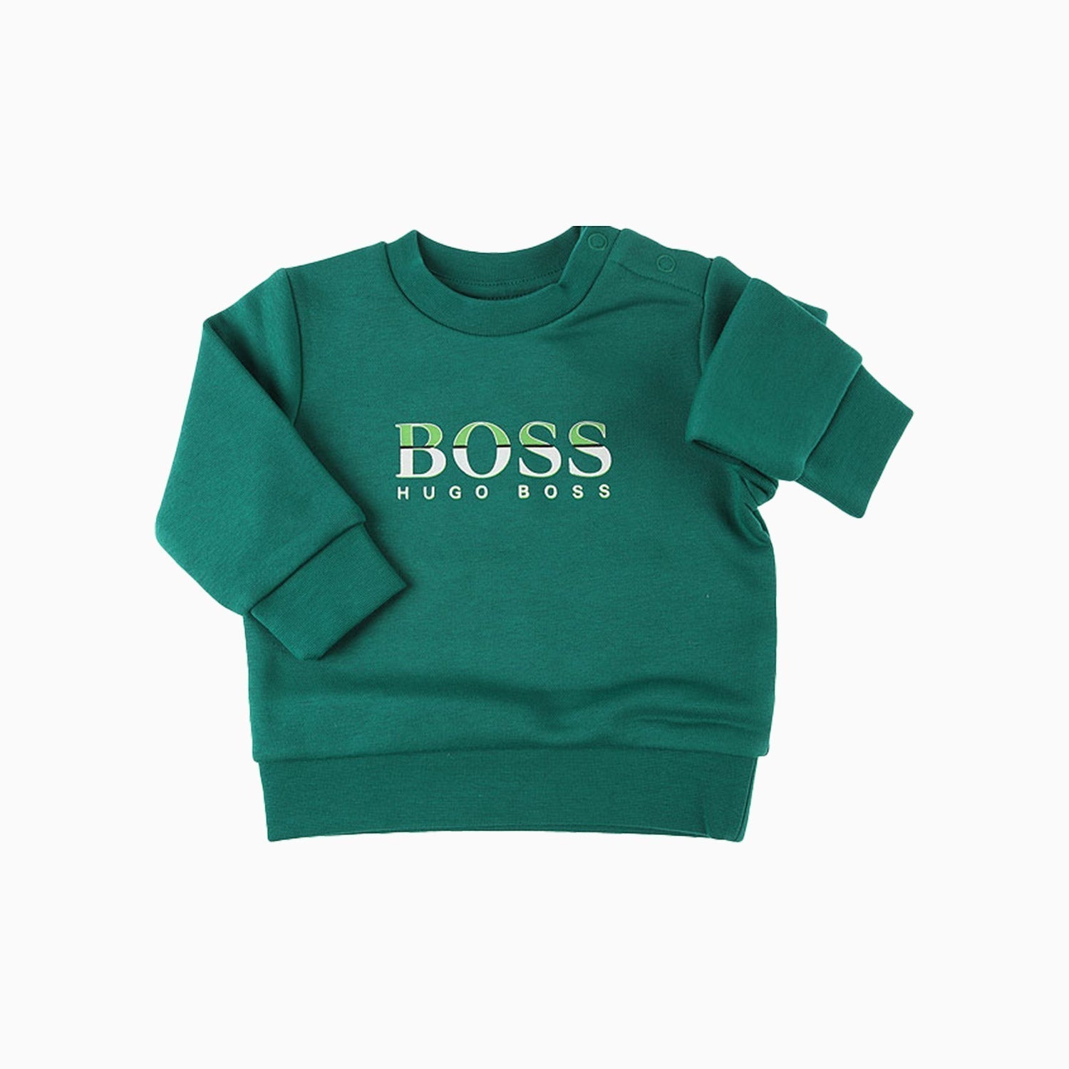 Hugo Boss Kid's Technical Logo Sweatshirt Infants - Color: Green - Kids Premium Clothing -