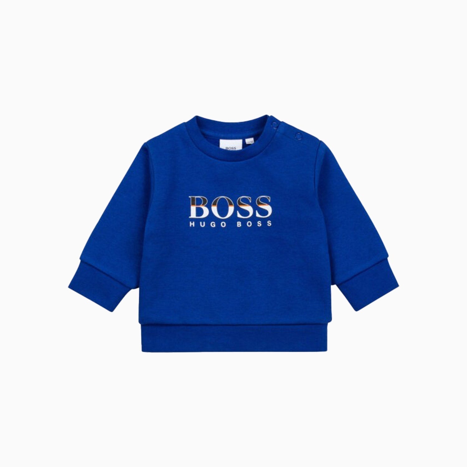 Hugo Boss Kid's Technical Logo Sweatshirt Infants - Color: Blue - Kids Premium Clothing -