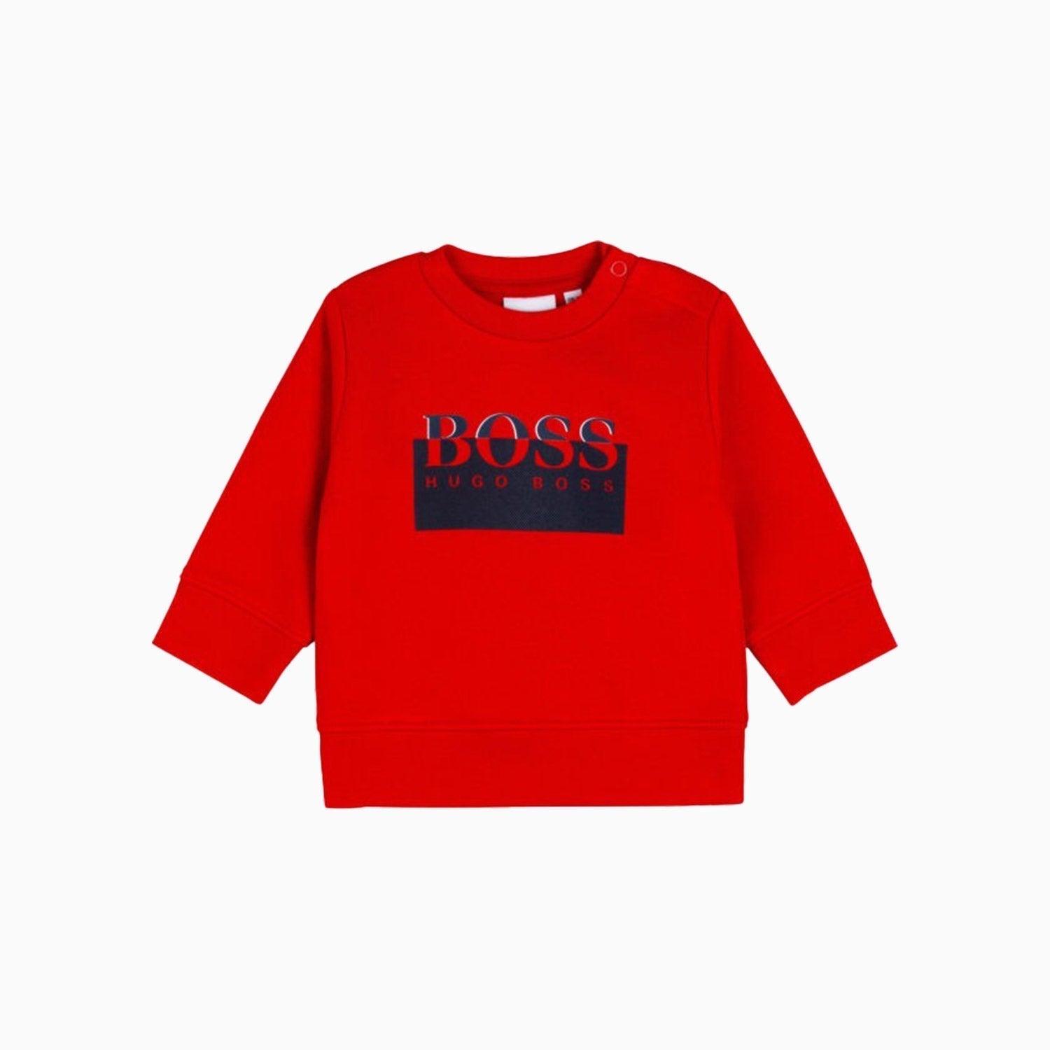 Hugo Boss Kid's Text Logo Sweatshirt - Color: Red - Kids Premium Clothing -