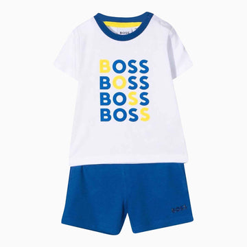 Hugo Boss Kid's T Shirt And Shorts Outfit Toddlers - Color: Electric Blue - Kids Premium Clothing -
