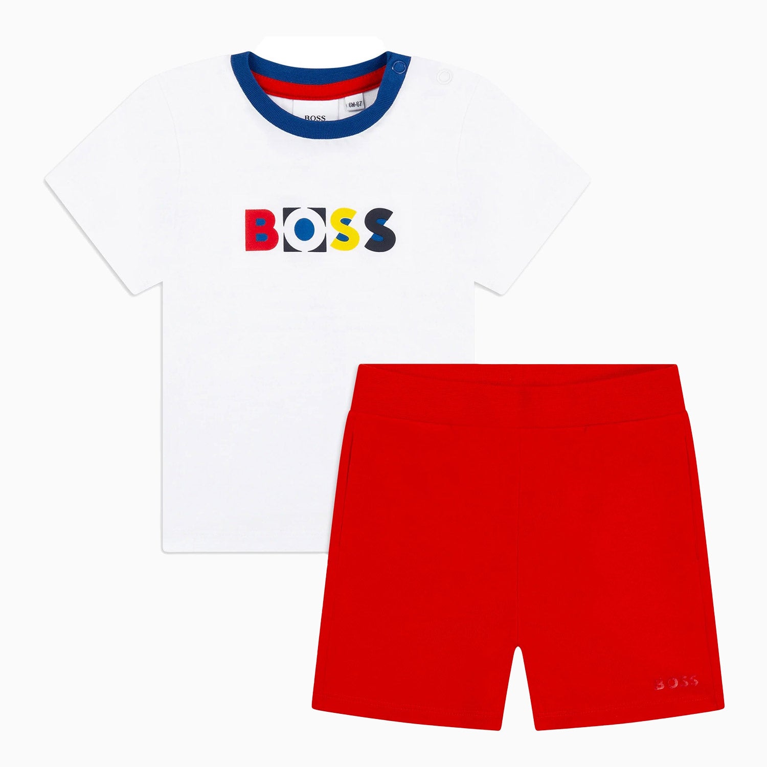 Hugo Boss Kid's T Shirt And Shorts Outfit Toddlers - Color: Bright Red - Kids Premium Clothing -