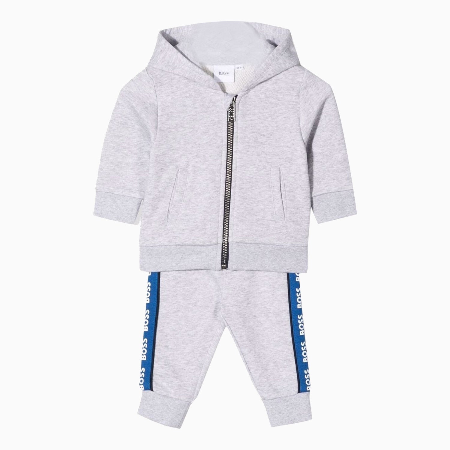 Hugo Boss Kid's French Terry Track Suit - Color: Chine Grey - Kids Premium Clothing -