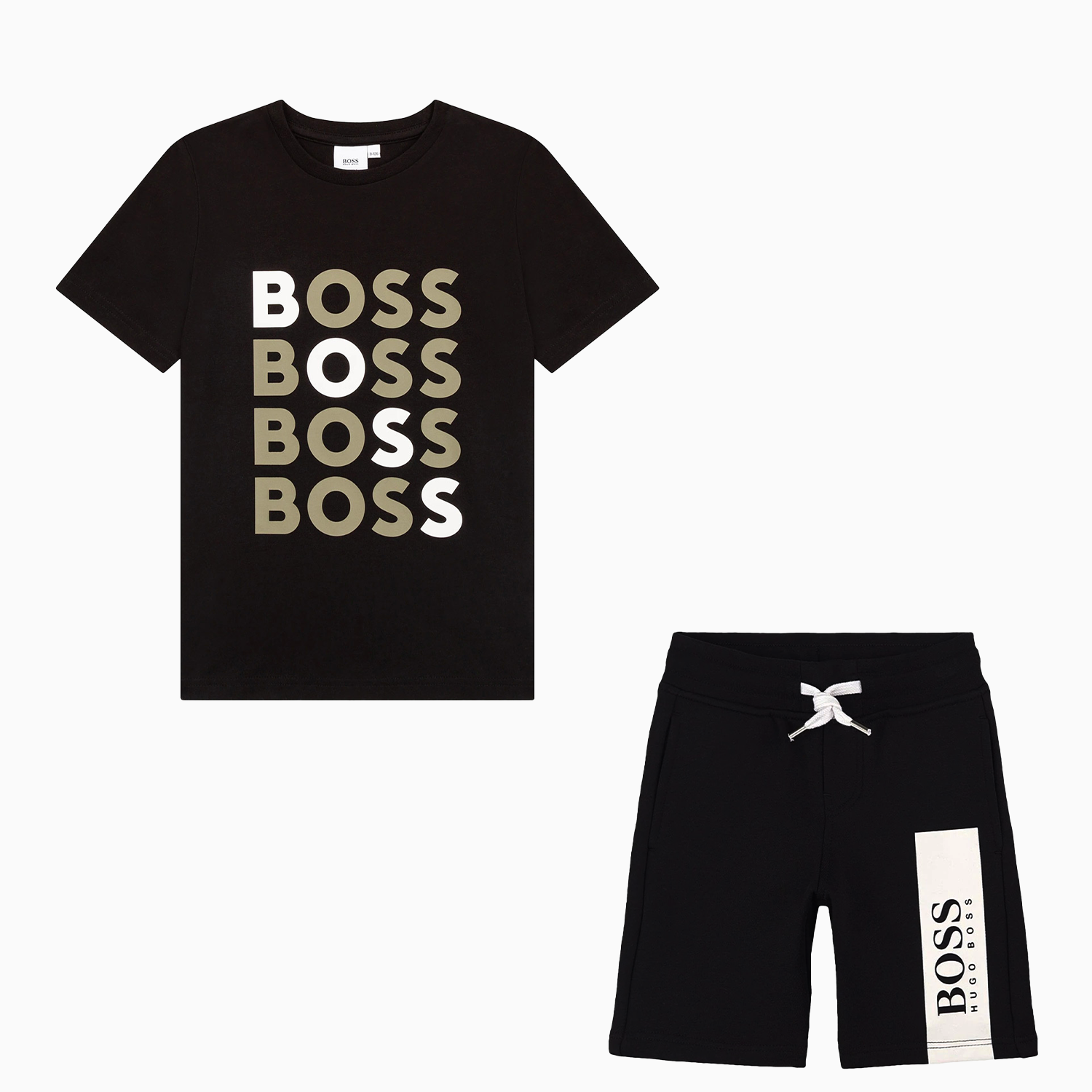 Hugo Boss Kid's Printed Logo Outfit - Color: Black - Kids Premium Clothing -