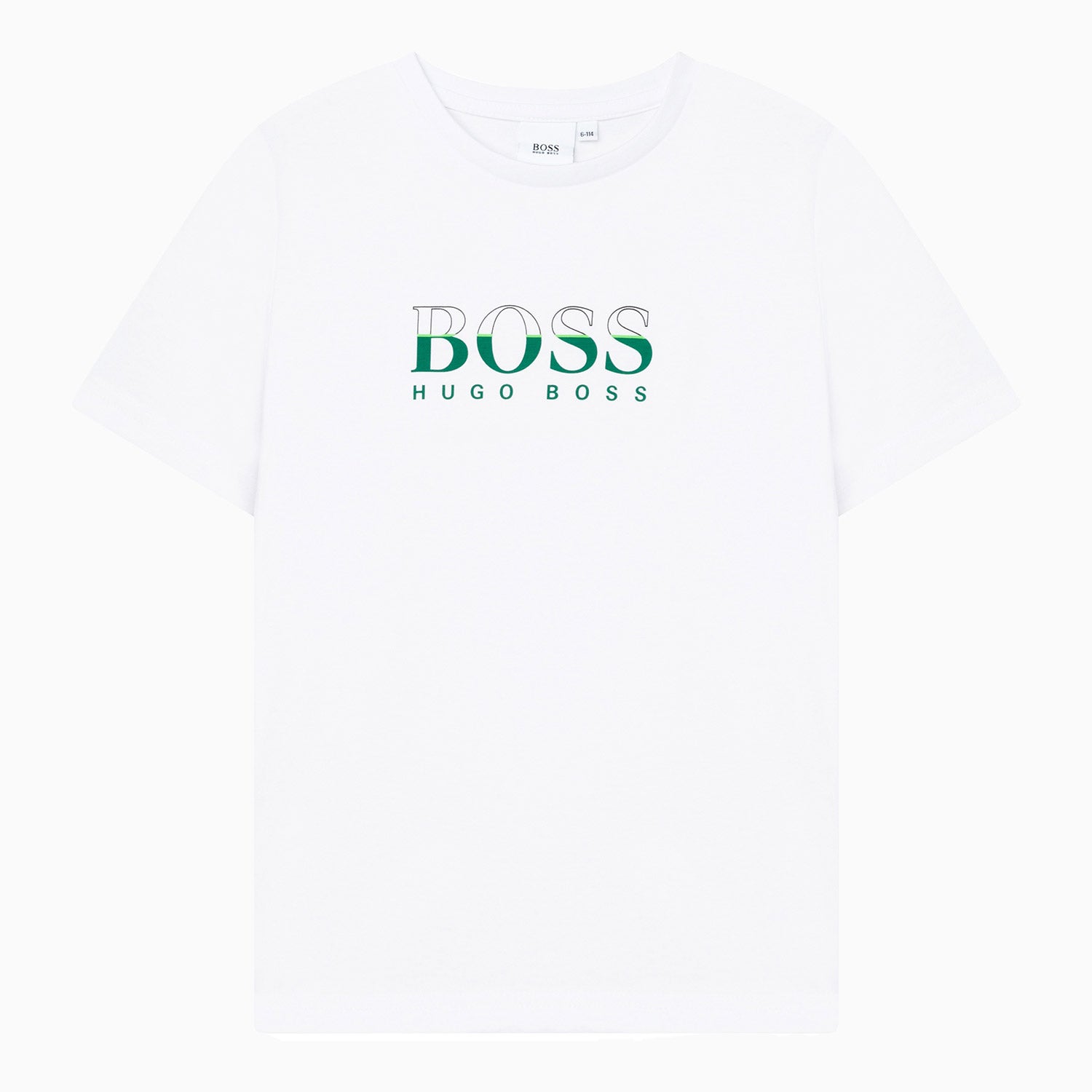 Hugo Boss Kid's Boss Logo T-Shirt - Color: White - Kids Premium Clothing -