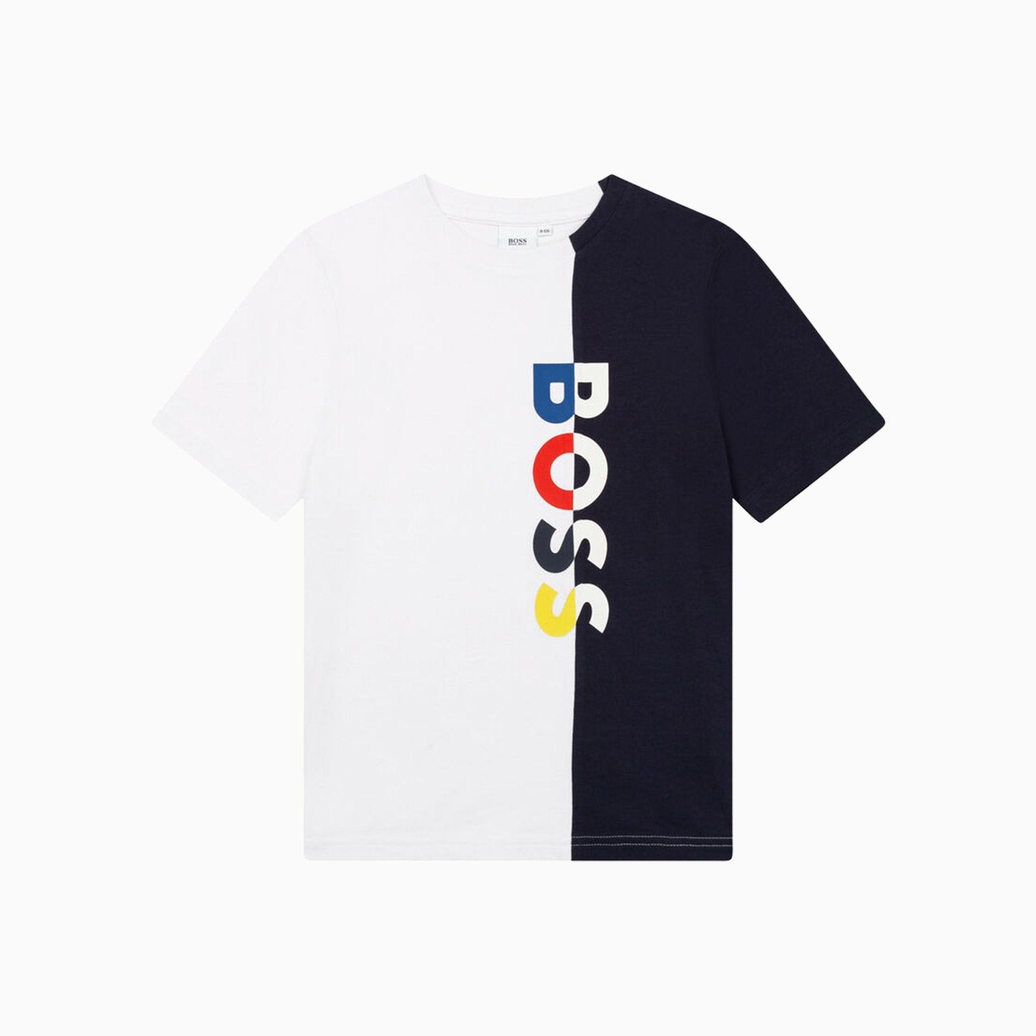 Hugo Boss Kid's Athleisure 3D T Shirt - Color: White Blue - Kids Premium Clothing -