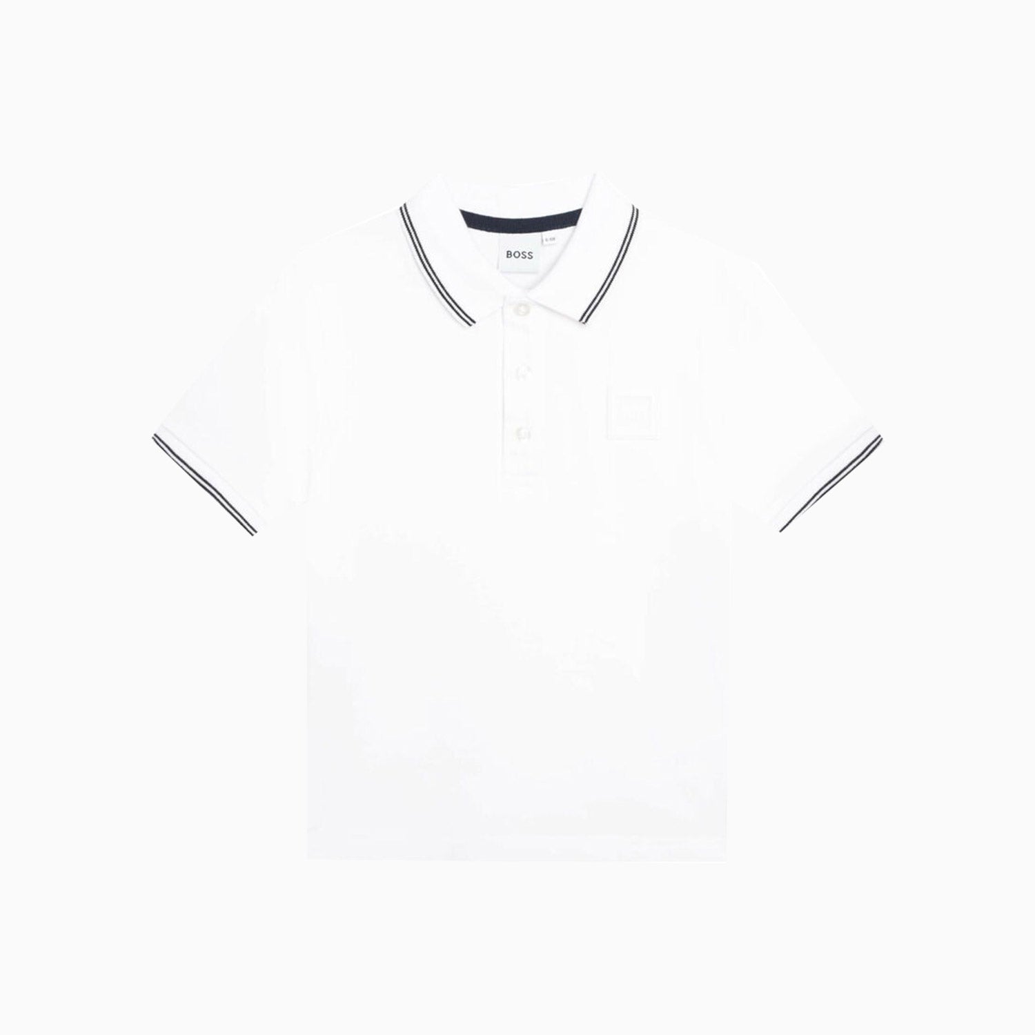 Hugo Boss Kid's Pique Polo T Shirt - Color: White - Tops and Bottoms USA -