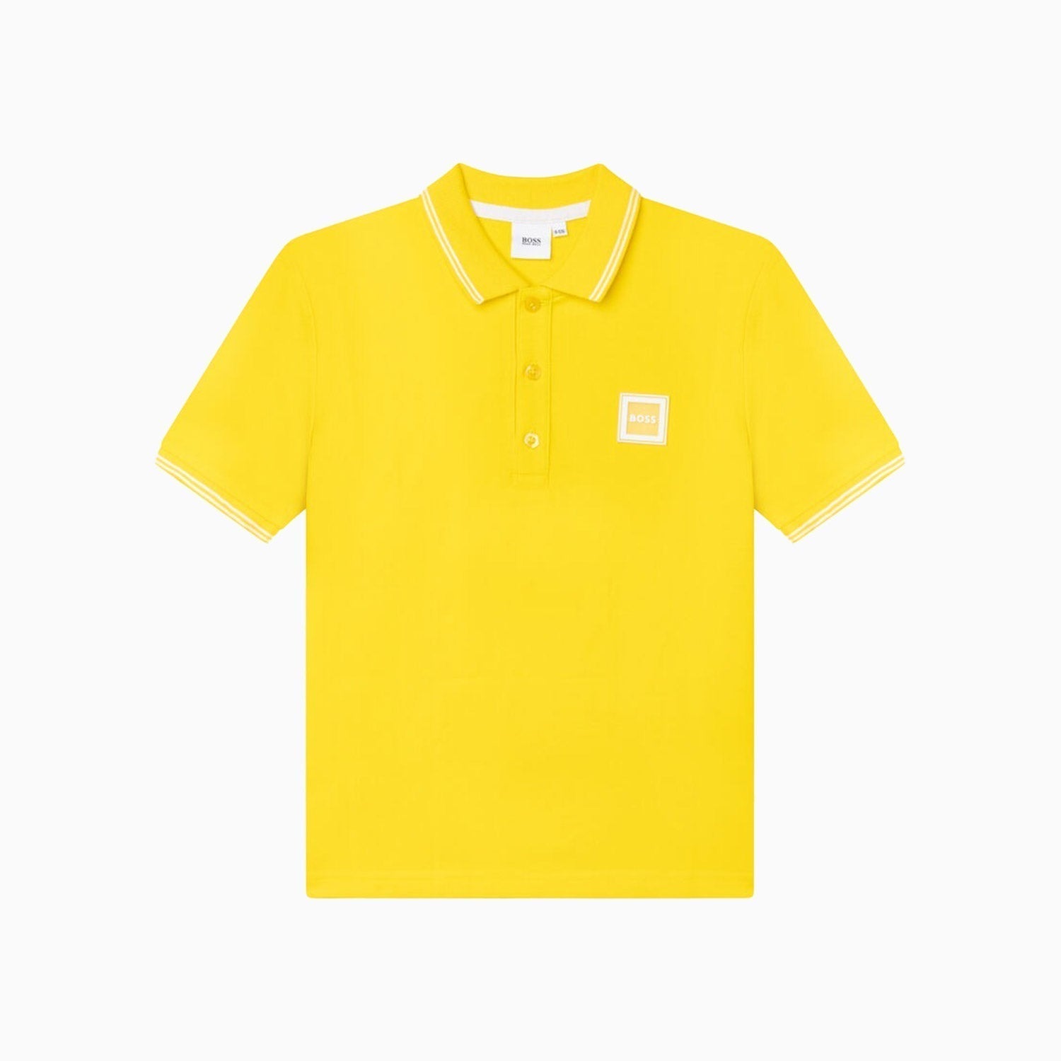 Hugo Boss Kid's Pique Polo T Shirt - Color: Yellow - Tops and Bottoms USA -