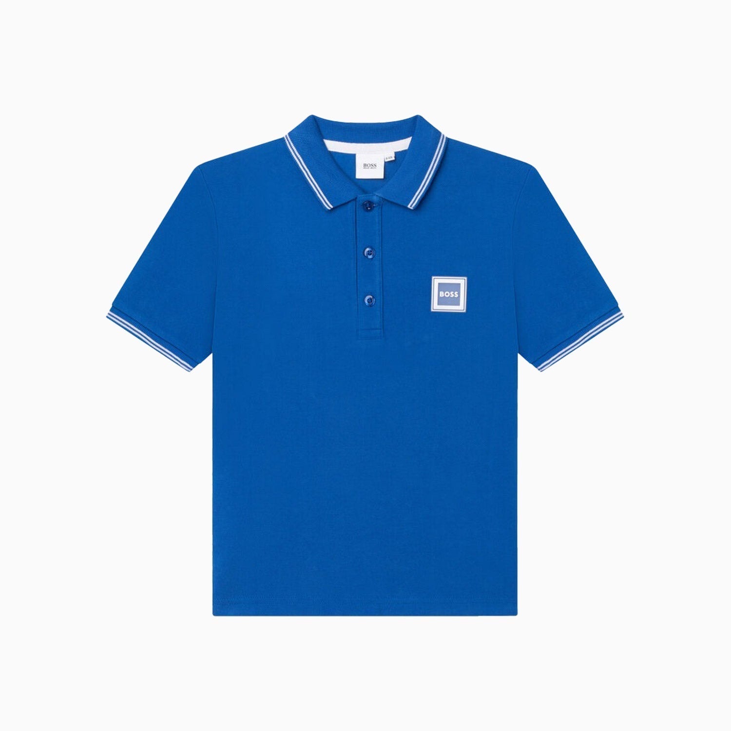 Hugo Boss Kid's Pique Polo T Shirt - Color: Electric Blue - Tops and Bottoms USA -