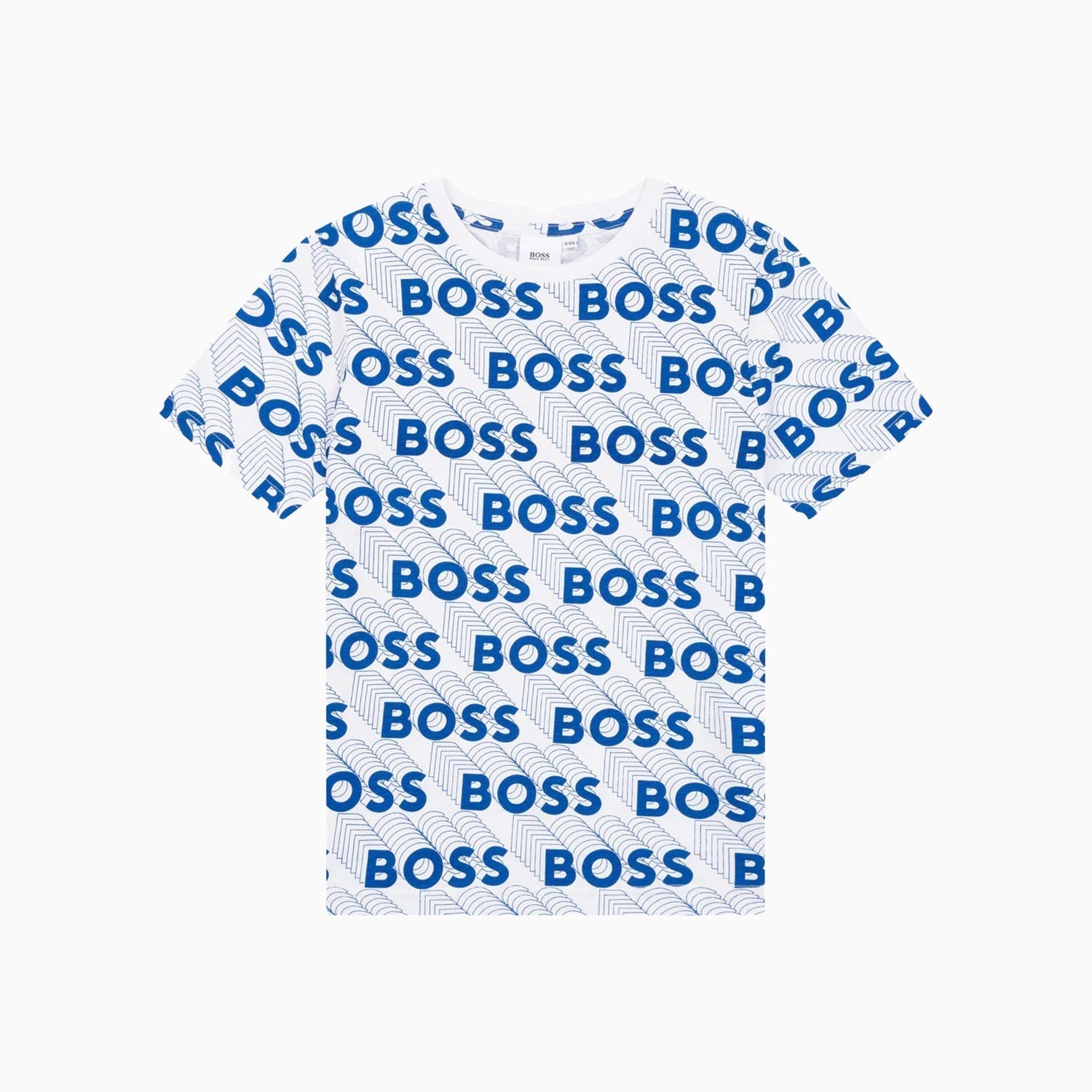 Hugo Boss Kid's Jersey T Shirt - Color: White Blue - Kids Premium Clothing -
