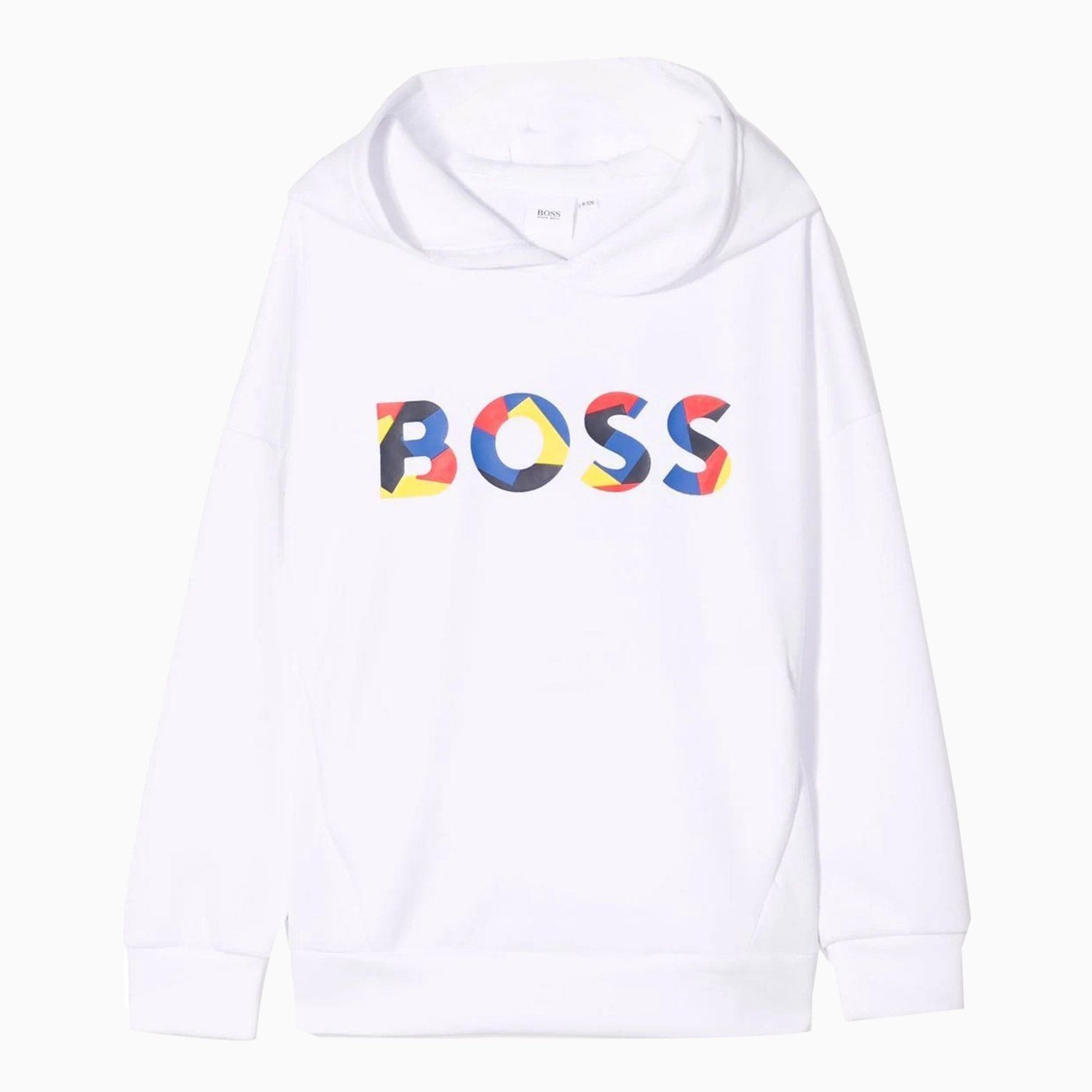 Hugo Boss Kid's 3D Logo Causal Hoodie - Color: White - Kids Premium Clothing -