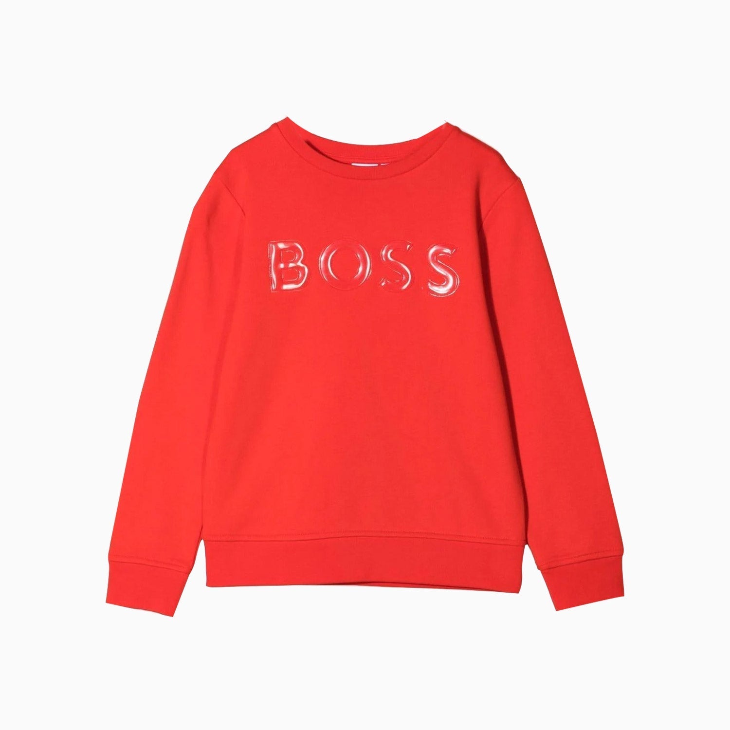 Hugo Boss Kid's French Terry Sweat-Shirt - Color: Bright Red - Kids Premium Clothing -