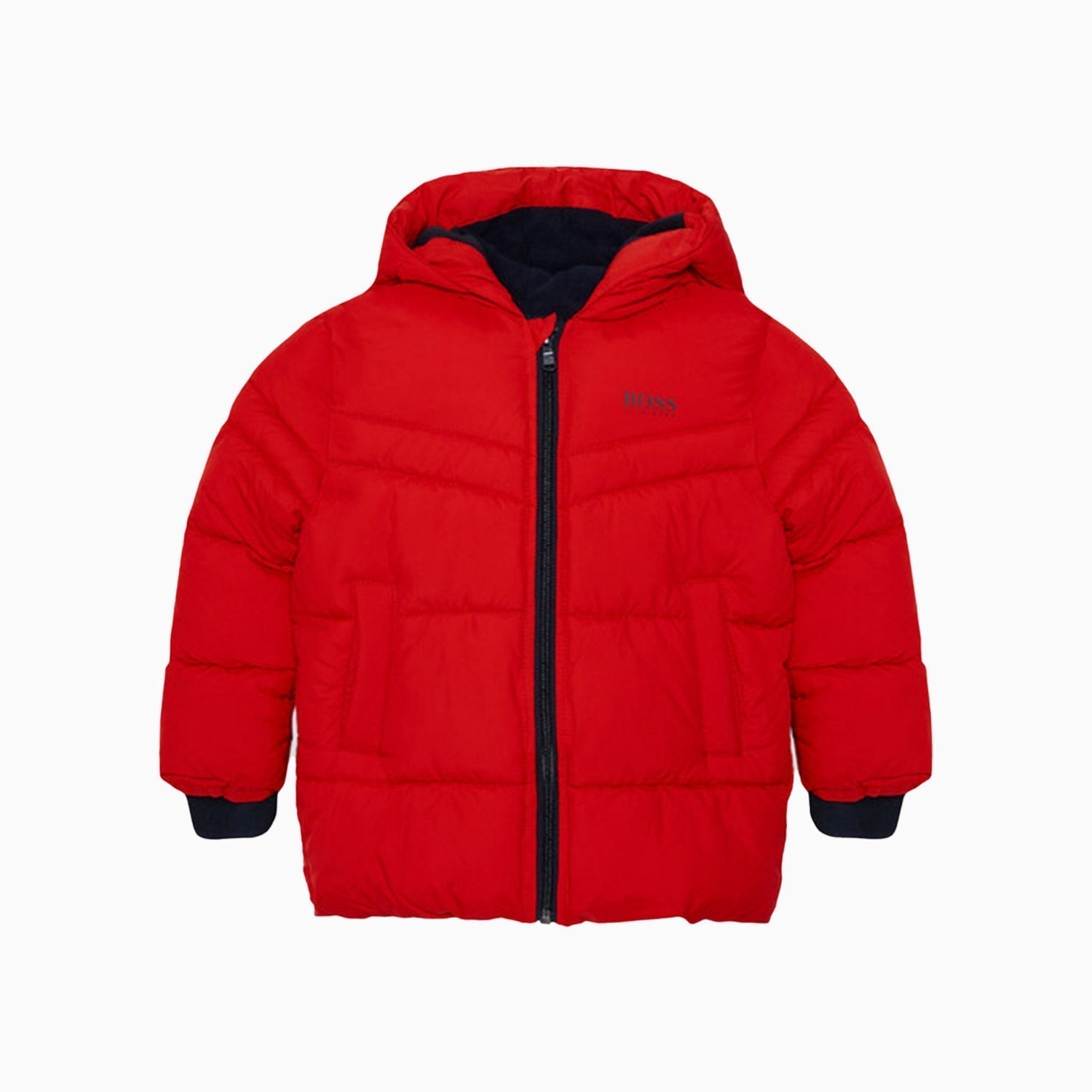 Hugo Boss Kid's Puffer Jacket - Color: Red - Kids Premium Clothing -