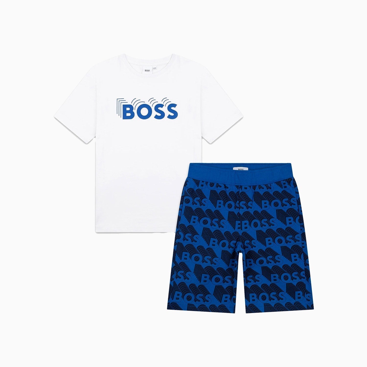 Hugo Boss Kid's T Shirt And Shorts Outfit - Color: Electric Blue - Kids Premium Clothing -