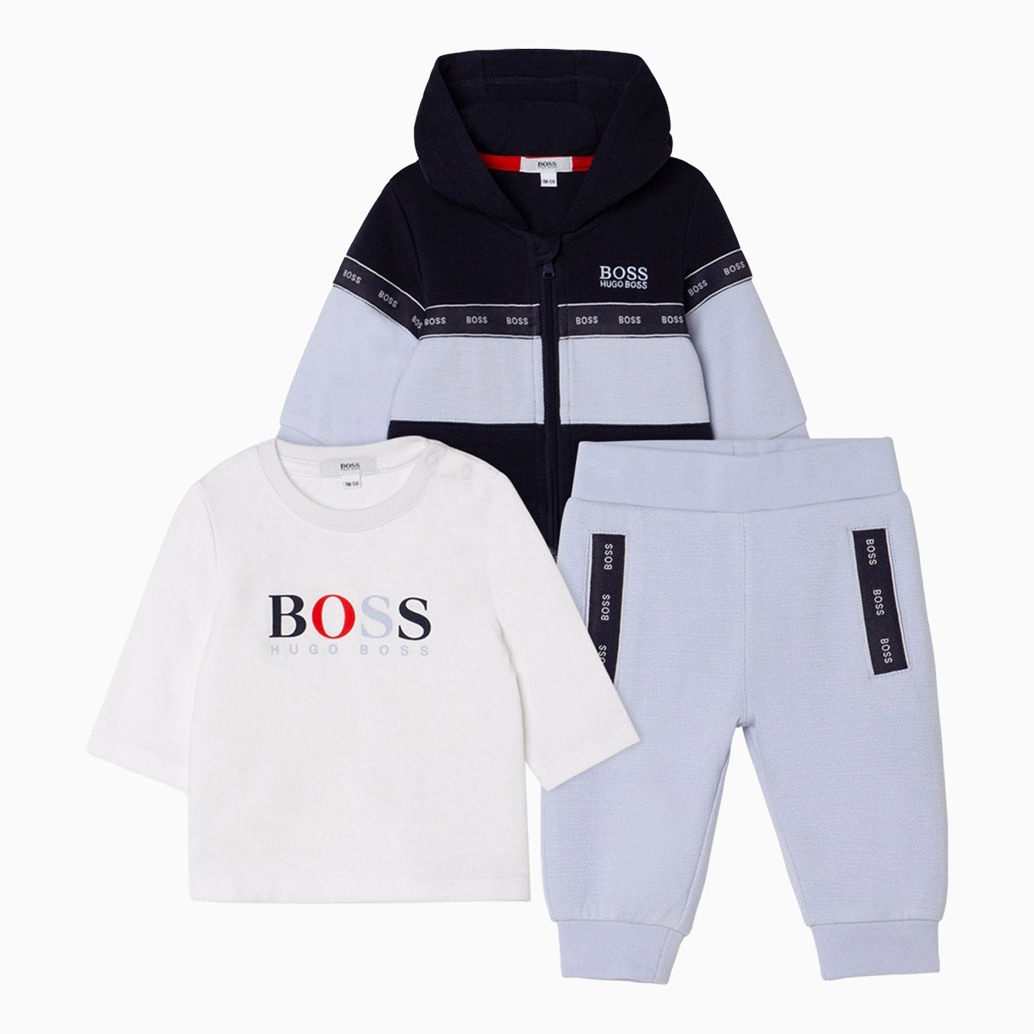 Hugo Boss Kid's T Shirt Pant Cardigan Outfit Infants - Color: Navy Blue - Kids Premium Clothing -