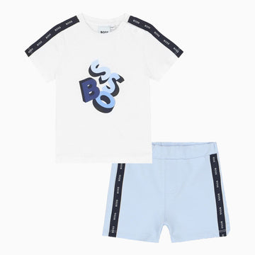 Hugo Boss Kid's T Shirt And Shorts Outfit Toddlers - Color: White - Kids Premium Clothing -