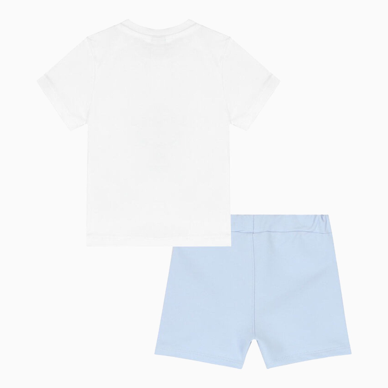 Hugo Boss Kid's T Shirt And Shorts Outfit Toddlers - Color: White, Pale Blue - Kids Premium Clothing -