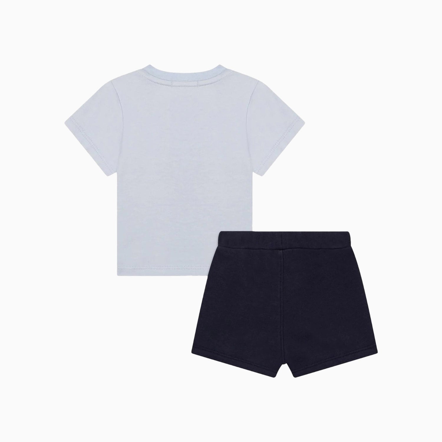 Hugo Boss Kid's T Shirt And Shorts Outfit Toddlers - Color: White, Pale Blue - Kids Premium Clothing -