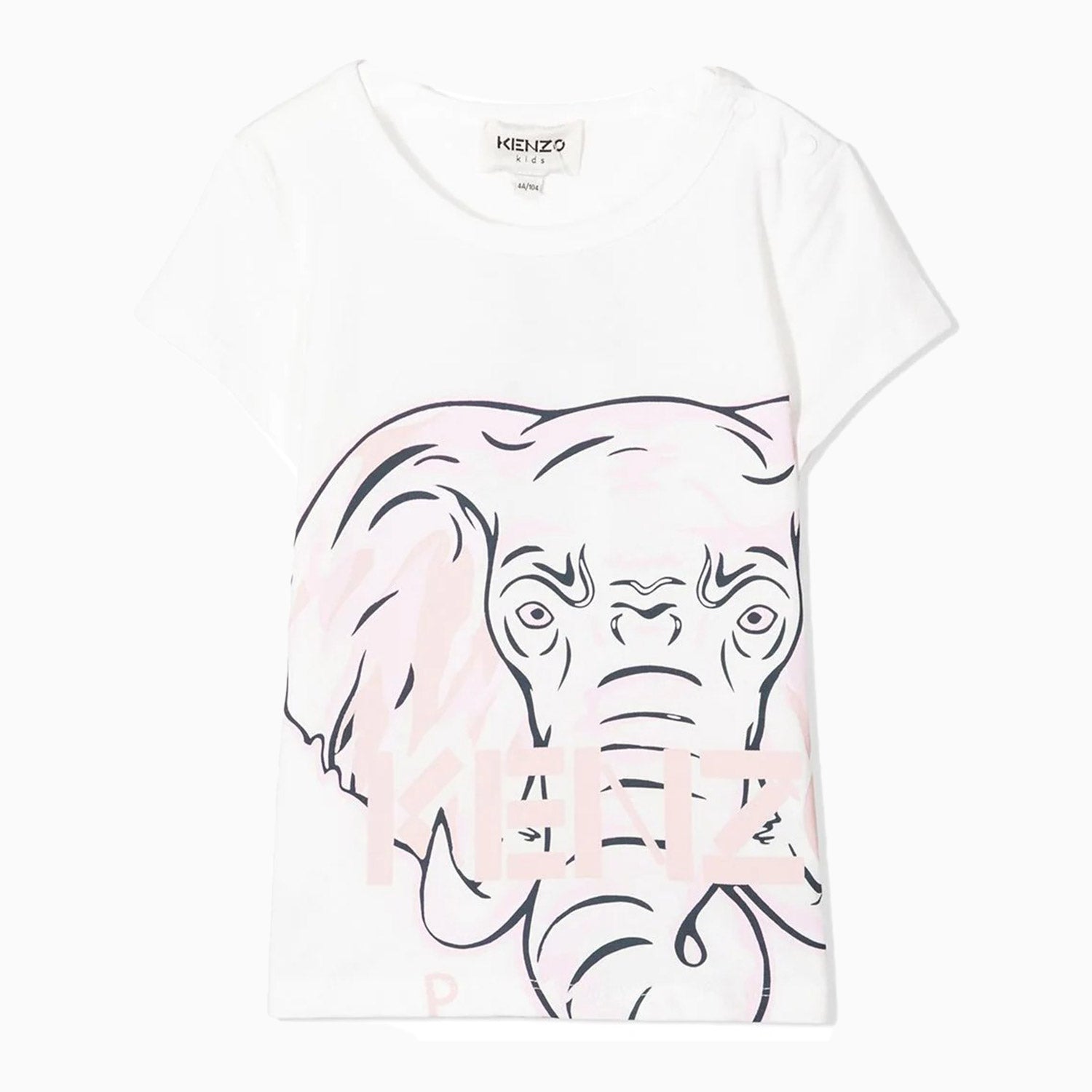 Kenzo Kid's Elephant Print T Shirt Toddlers - Color: Off White - Kids Premium Clothing -