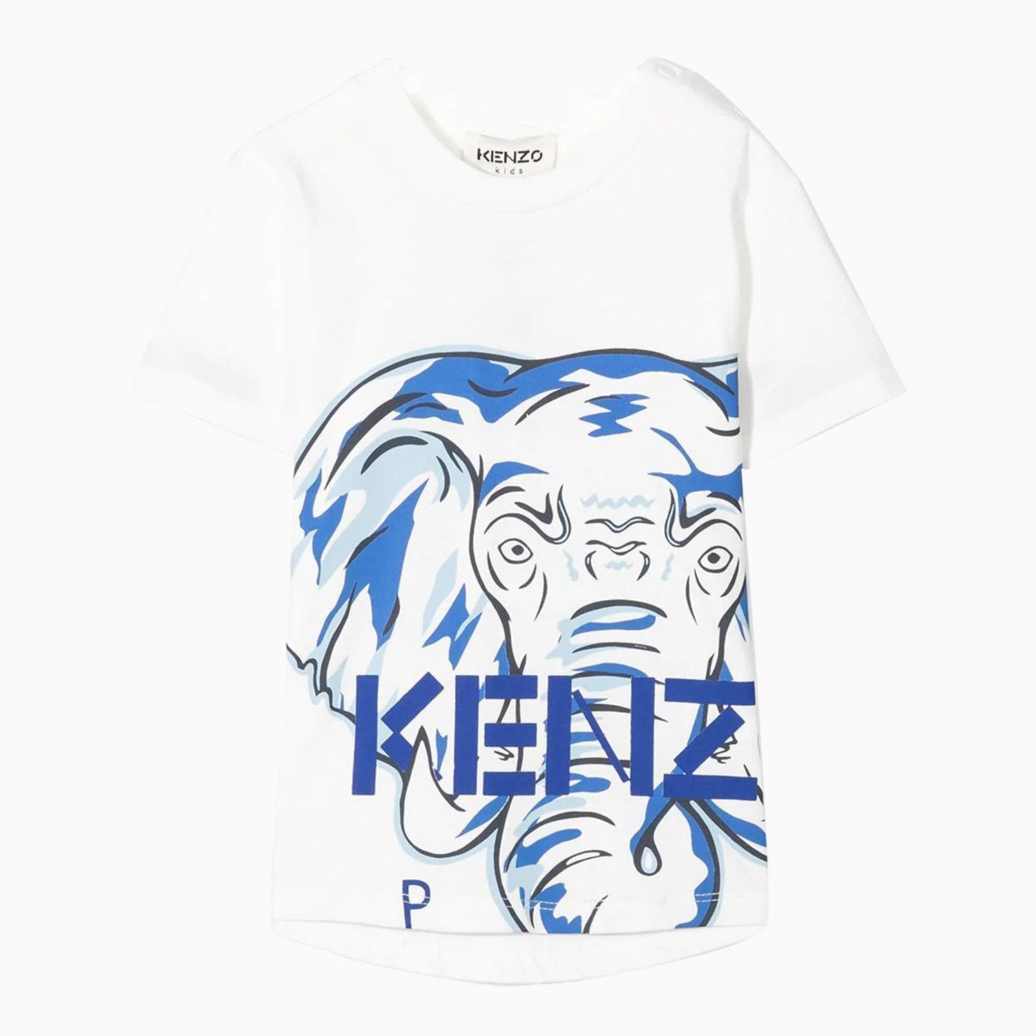 Kenzo Kid's Elephant Print T Shirt Toddlers - Color: Off White - Kids Premium Clothing -