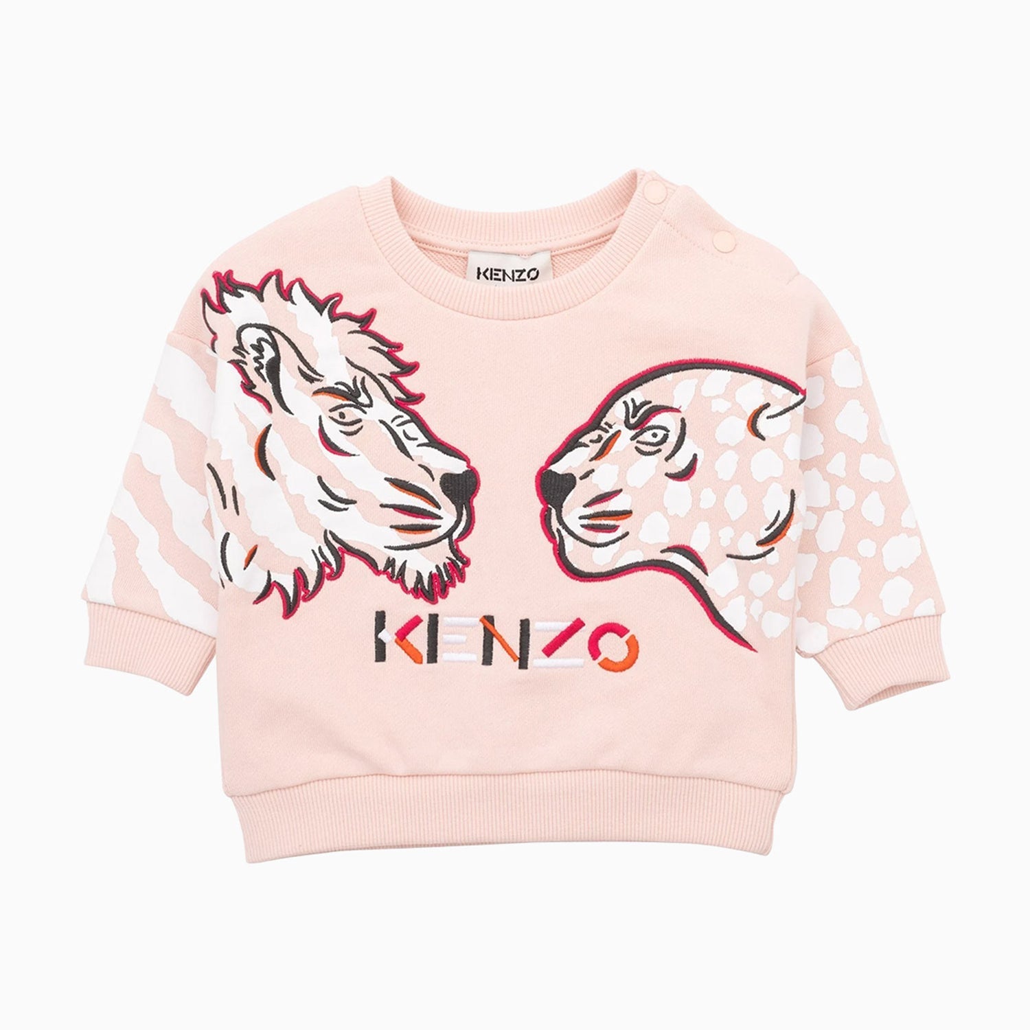 Kenzo Kid's Tiger And Friends Sweatshirt - Color: Pink - Kids Premium Clothing -