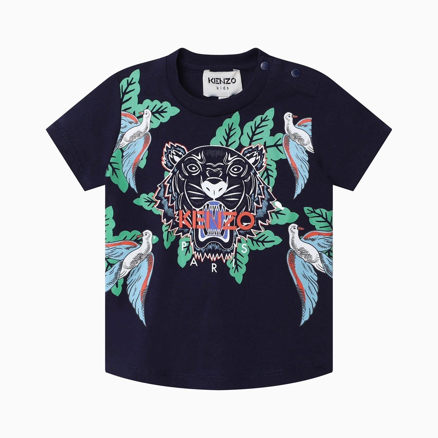 Kenzo Kid's Tiger Short Sleeves T Shirt - Color: Electric Blue - Kids Premium Clothing -