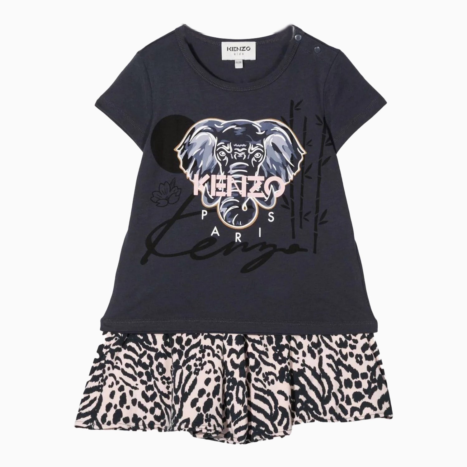 Kenzo Kid's Animal Print Outfit Toddlers - Color: Blue/ Pink - Kids Premium Clothing -
