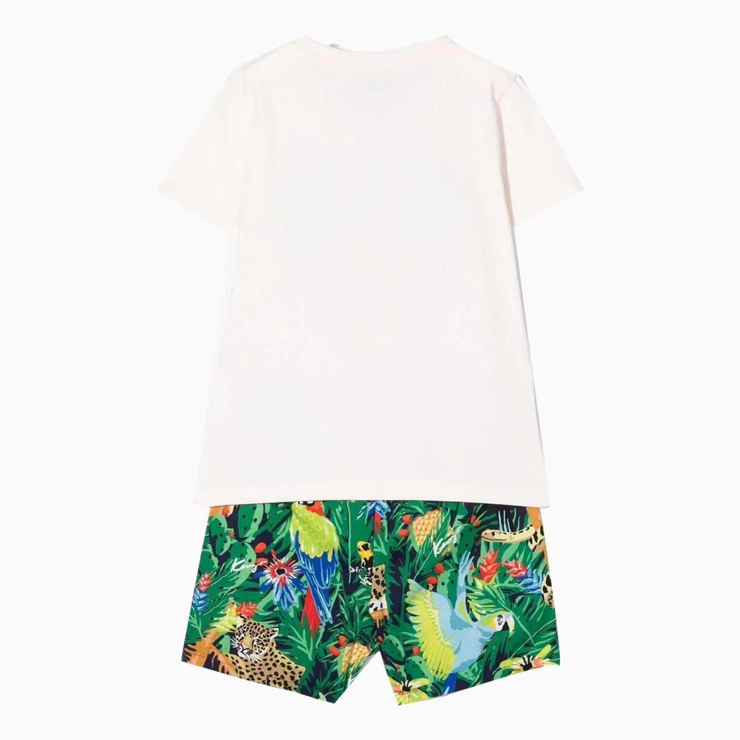 Kenzo Kid's Tropical Print Outfit Toddlers - Color: Off White - Kids Premium Clothing -