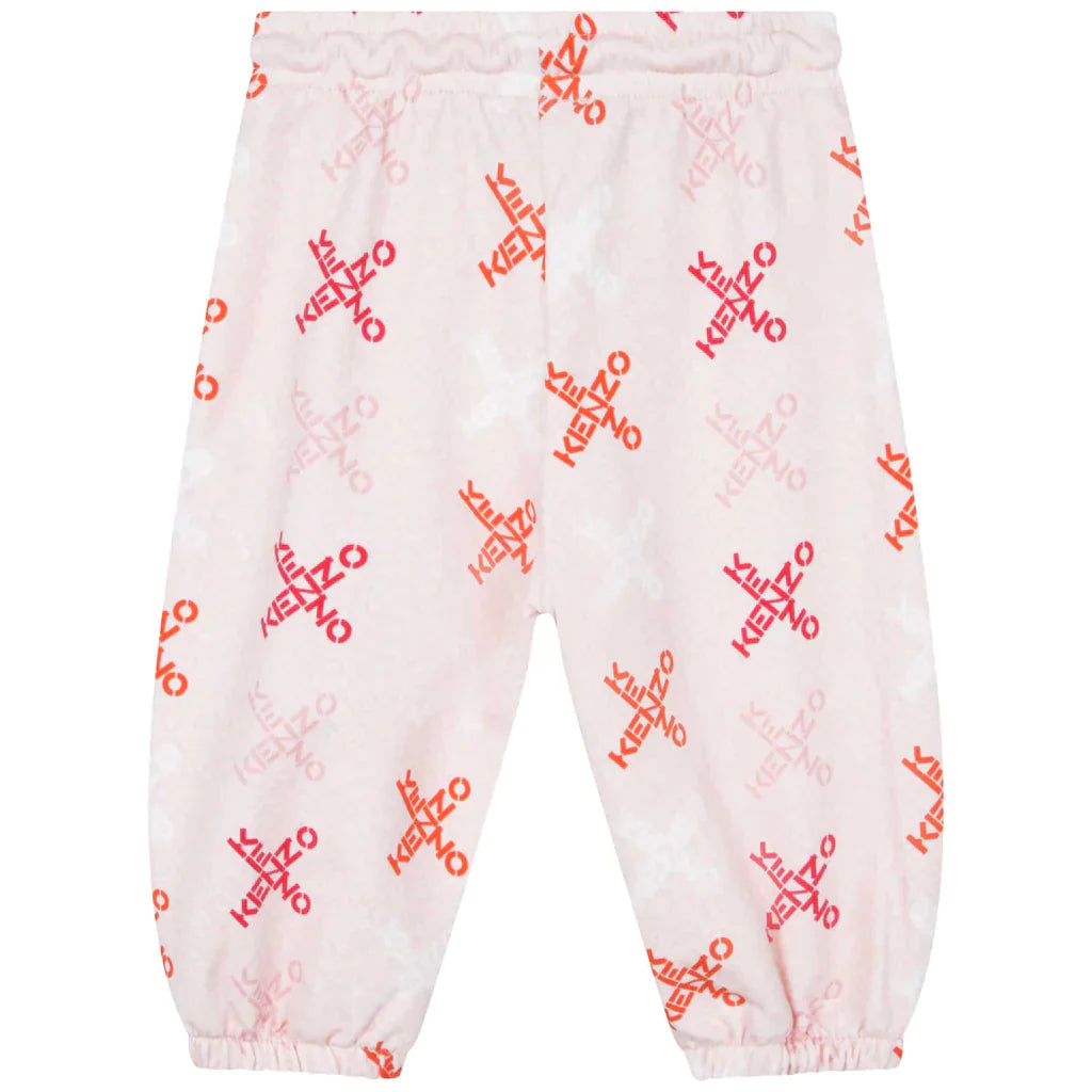 Kenzo Kid's Cross Logo Print Trackuit - Color: Pink - Kids Premium Clothing -