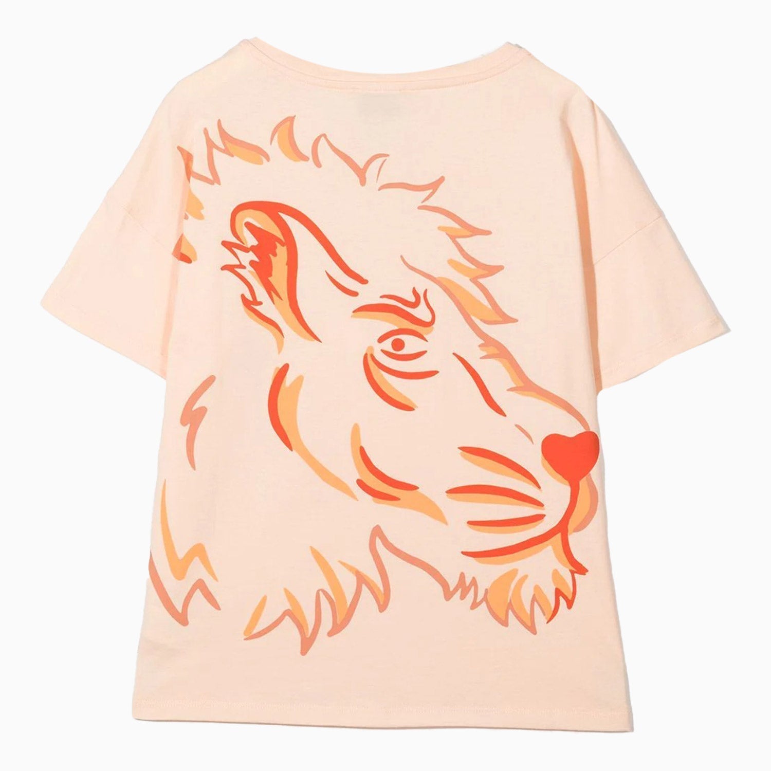 Kenzo Kid's Tiger Print Short Sleeves T Shirt - Color: Pale Orange - Kids Premium Clothing -