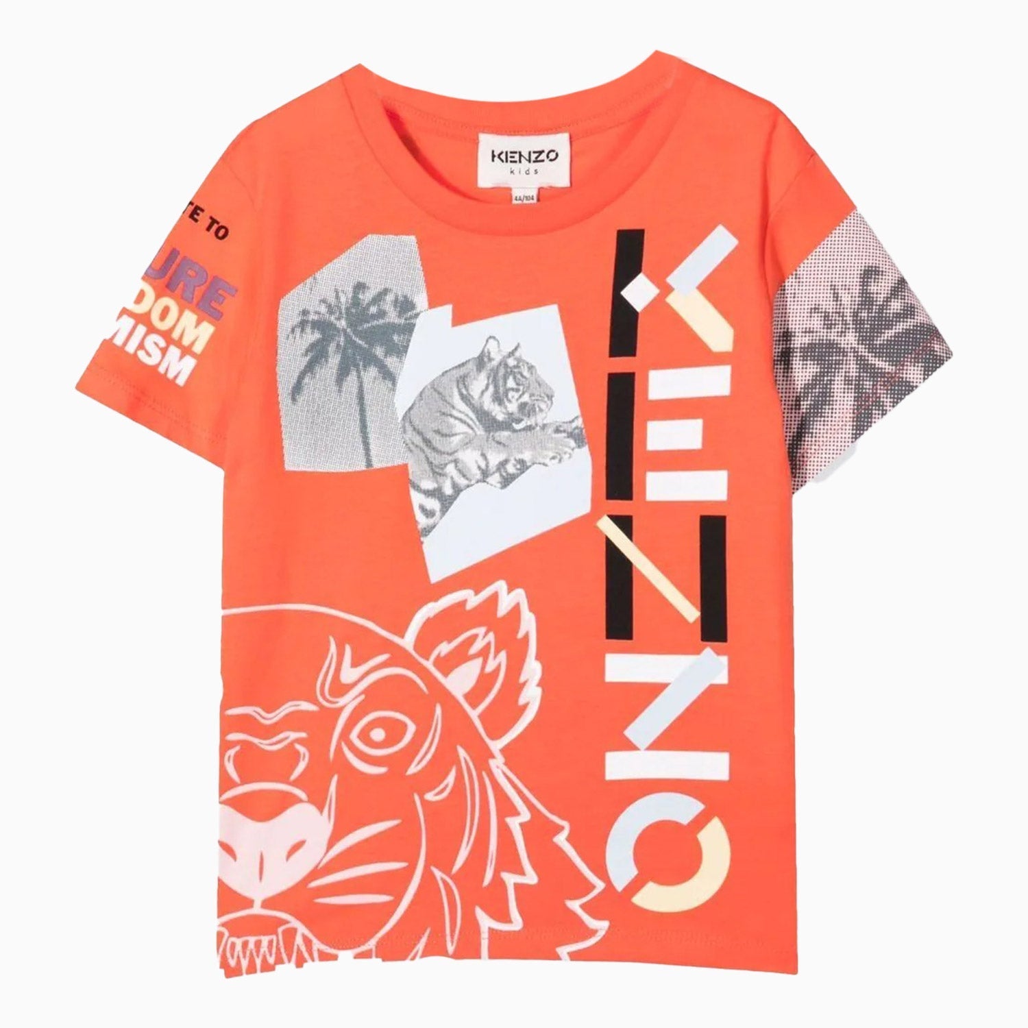 Kenzo Kid's Graphic Print T Shirt - Color: Coral Red - Kids Premium Clothing -