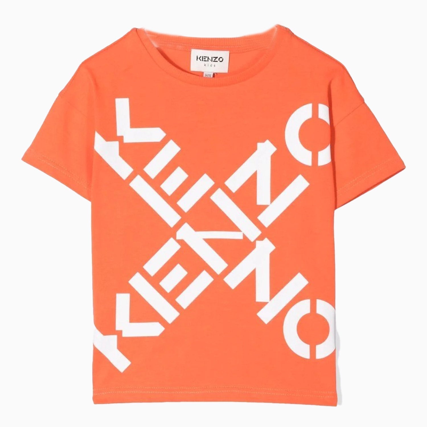 Kenzo Kid's Tiger Logo T Shirt - Color: Coral Red - Kids Premium Clothing -