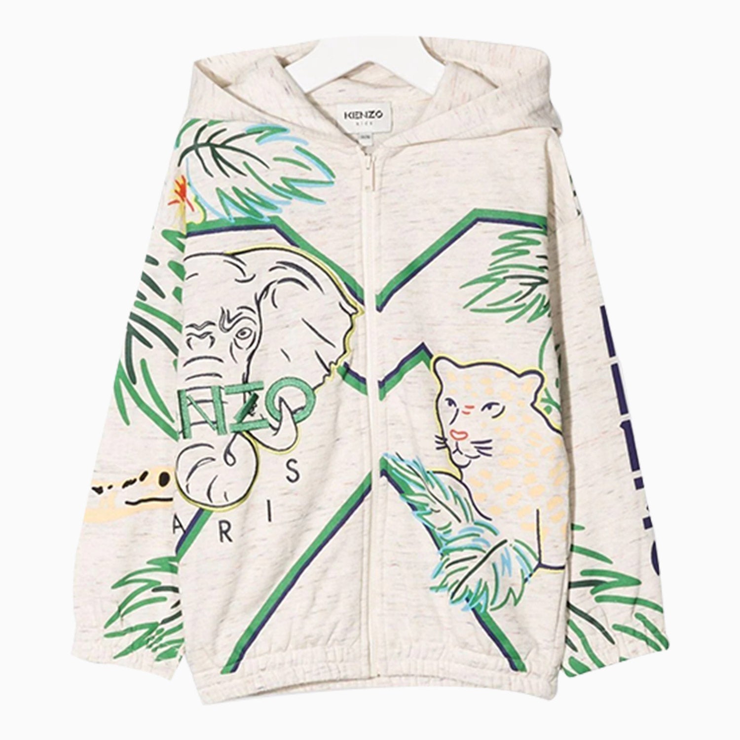 Kenzo Kid's Cardigan Hoodie - Color: Off White - Kids Premium Clothing -