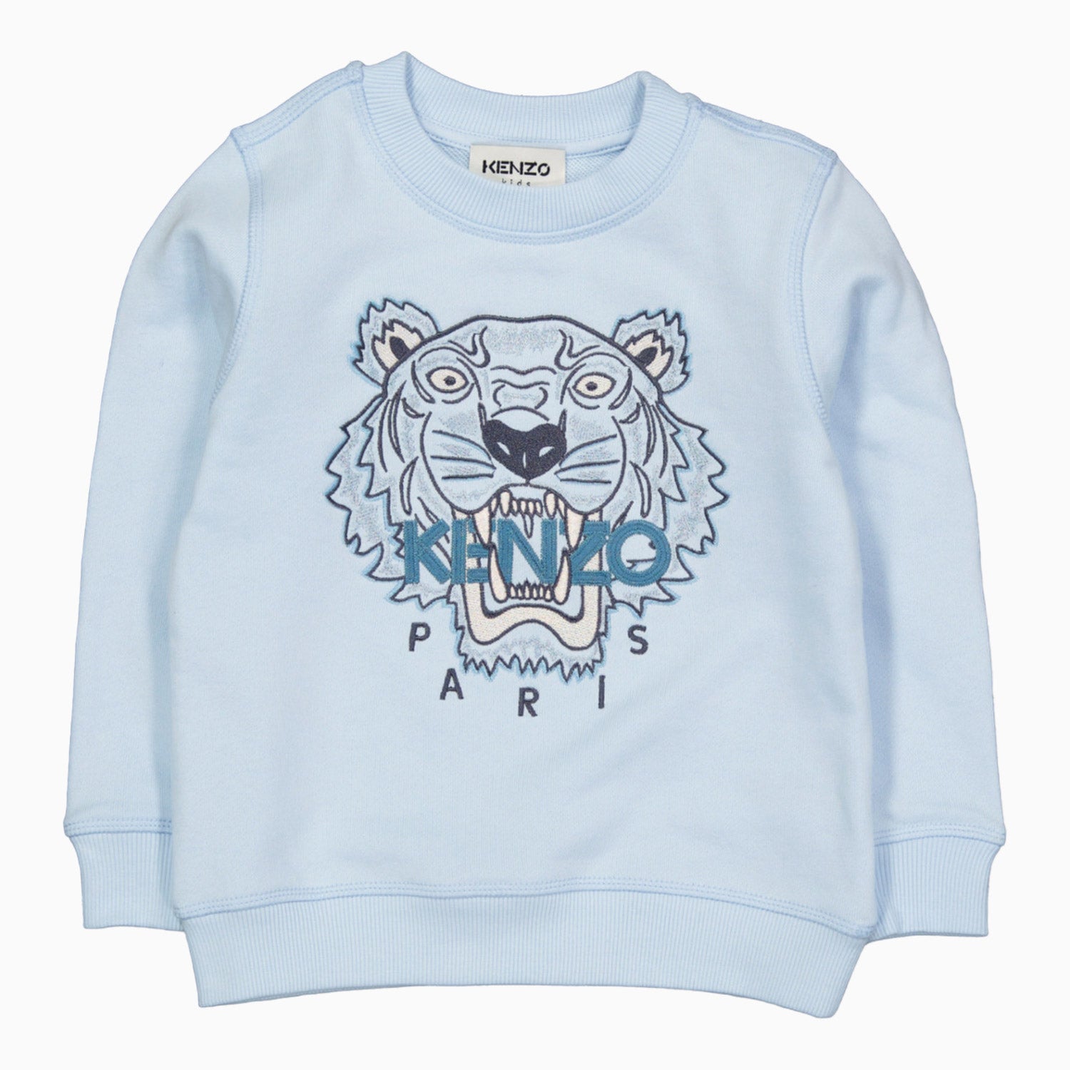 Kenzo Kid's Sweatshirt In No Brushed - Color: Paleblue - Kids Premium Clothing -