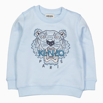 Kenzo Kid's Sweatshirt In No Brushed - Color: Paleblue - Kids Premium Clothing -