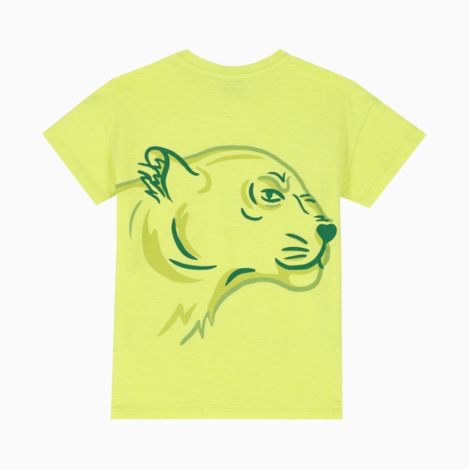 Kenzo Kid's Tiger Logo Short Sleeves T Shirt - Color: Lemon - Kids Premium Clothing -
