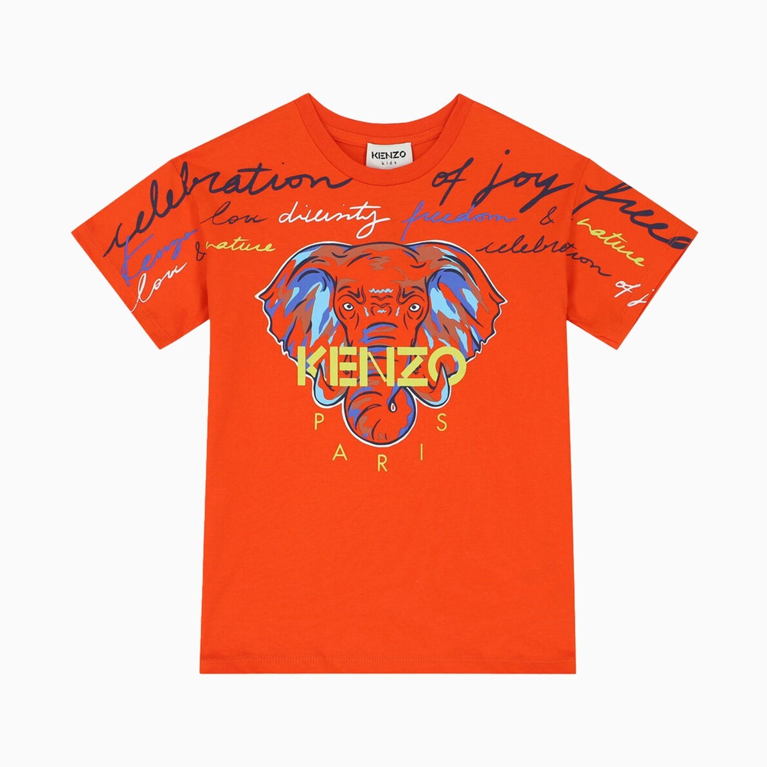 Kenzo Kid's Elephant Short Sleeves T shirt - Color: Peach - Kids Premium Clothing -
