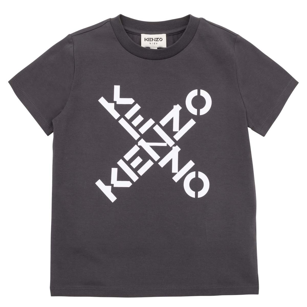 Kenzo Kid's Short Sleeves T Shirt - Color: Dark Grey - Kids Premium Clothing -