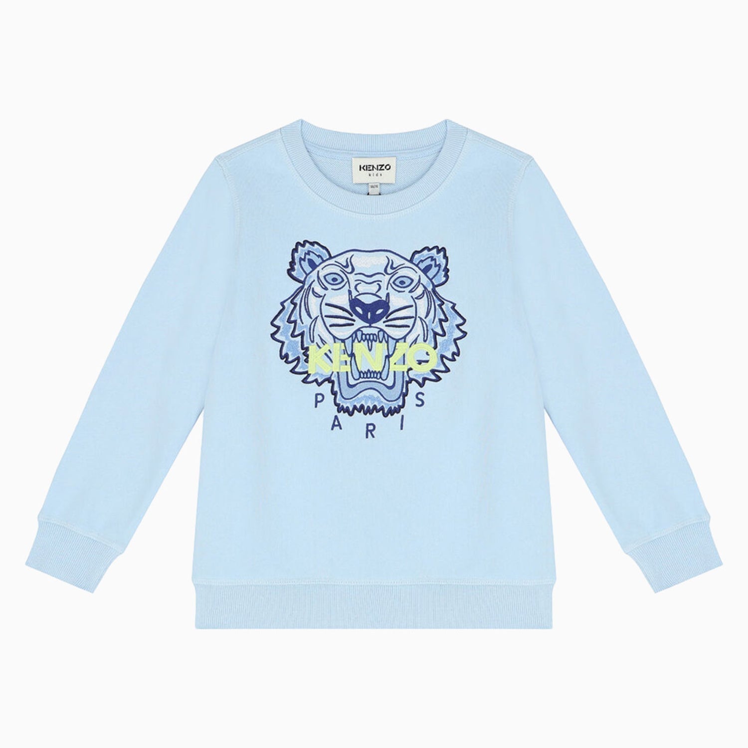 Kenzo Kid's Tiger Logo Sweatshirt - Color: Pale Blue - Kids Premium Clothing -