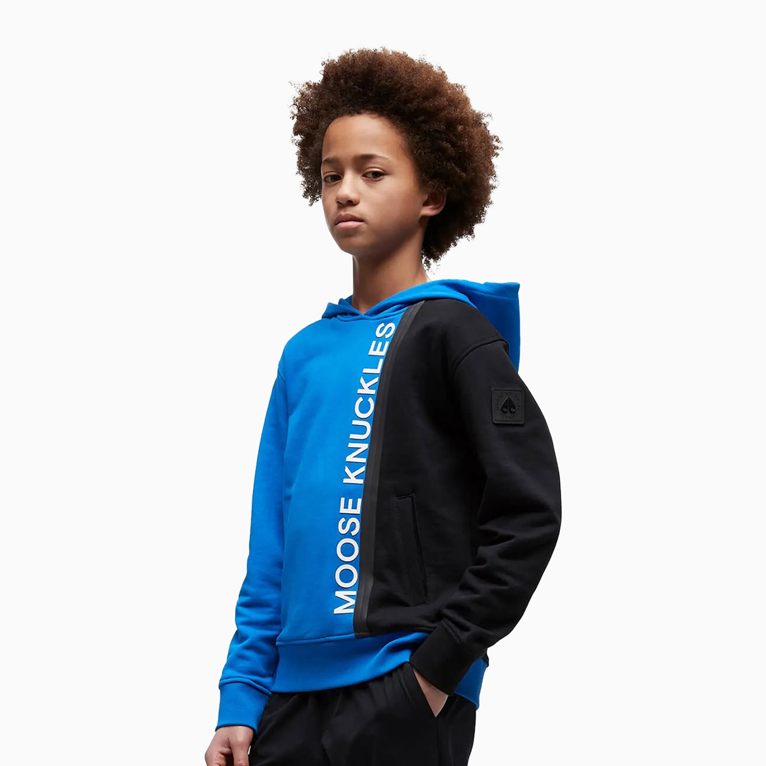 Moose Knuckles Kid's Hillside Hoodie - Color: Victoria Blue - Kids Premium Clothing -