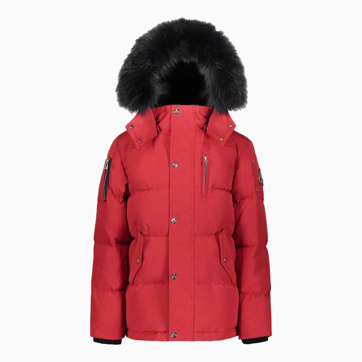 Red Moose Knuckles Kid's 3Q Jacket With Fur Hood - Color: Red - Kids Premium Clothing -