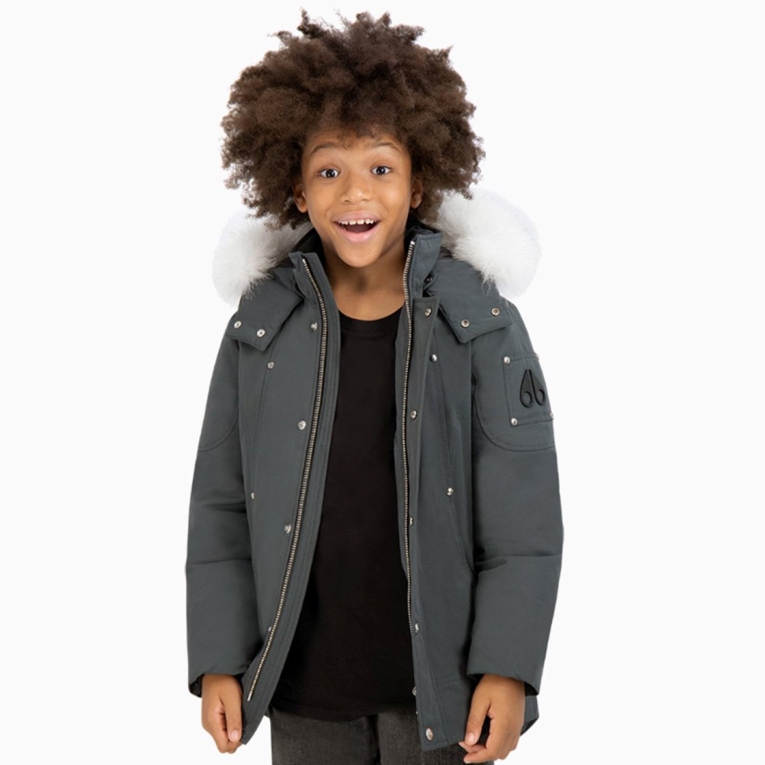 MOOSE KNUCKLES | Kid's Parka Puffer Jacket - Color: Granite Natural - Kids Premium Clothing -