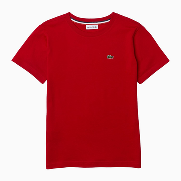Lacoste Kid's Solid Sportswear T Shirt - Color: Infrared - Kids Premium Clothing -