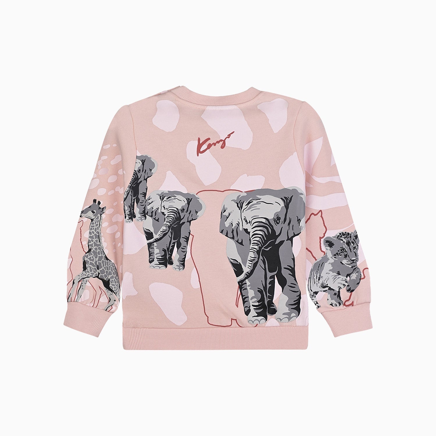Kenzo Kid's Tiger Print Crew Neck Sweatshirt - Color: Pink - Kids Premium Clothing -