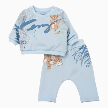 Kenzo Kid's Jungle Print Outfit - Color: Pale Blue - Kids Premium Clothing -