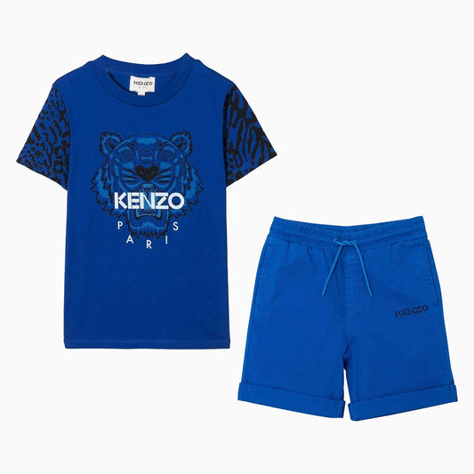 Kid's Tiger Logo T Shirt And Short Outfit