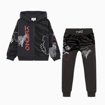 Kenzo Kid's Animal Print Outfit - Color: Dark Grey - Kids Premium Clothing -
