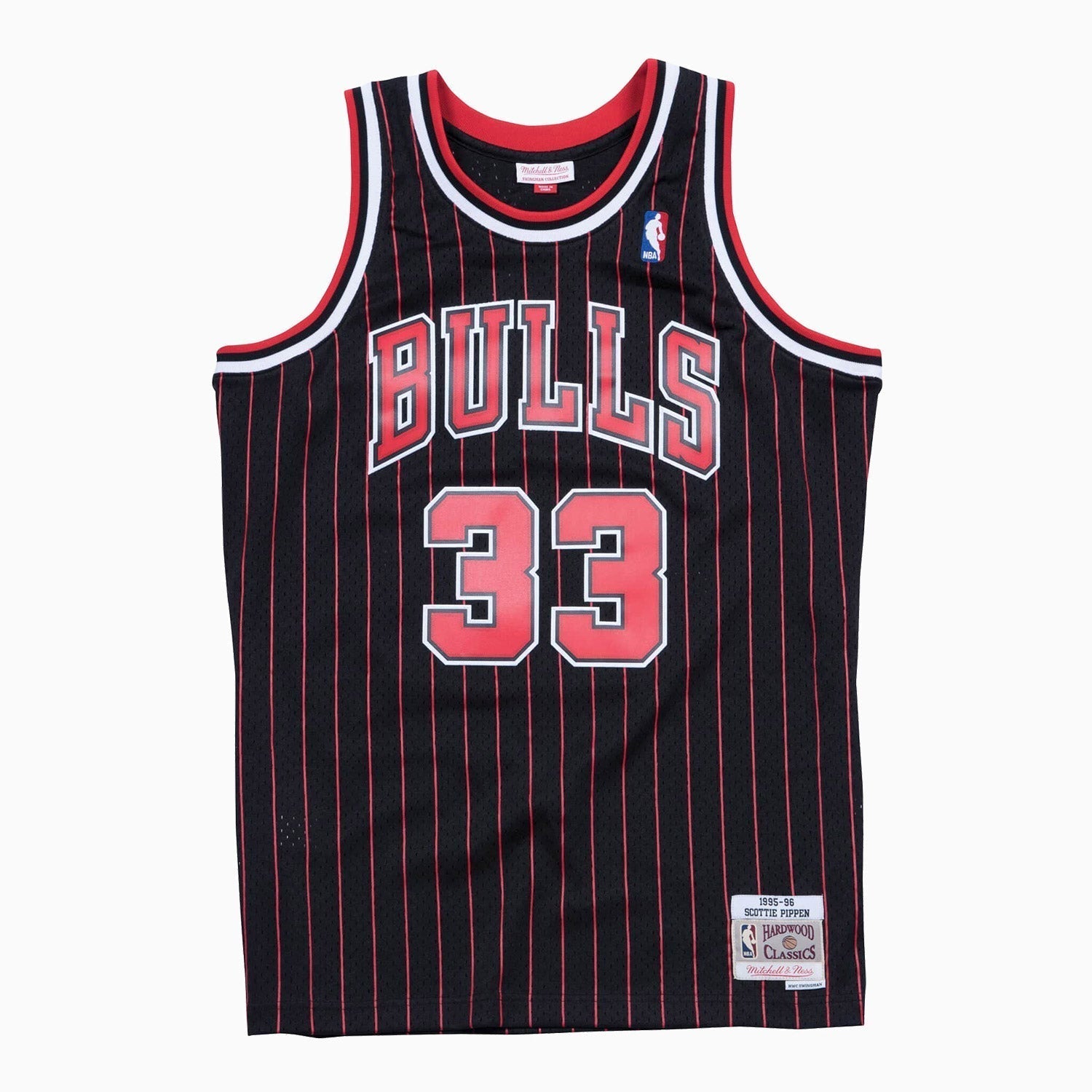 Mitchell And Ness Swingman Scottie Pippen Chicago Bulls NBA 1995-96 Jersey Youth - Color: Black Red White - Kids Premium Clothing -